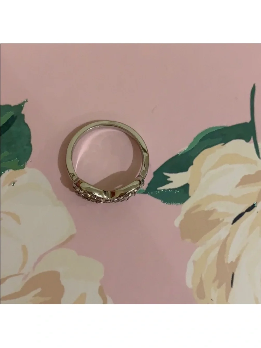 Silver-Tone Crystal Infinity Ring for Women